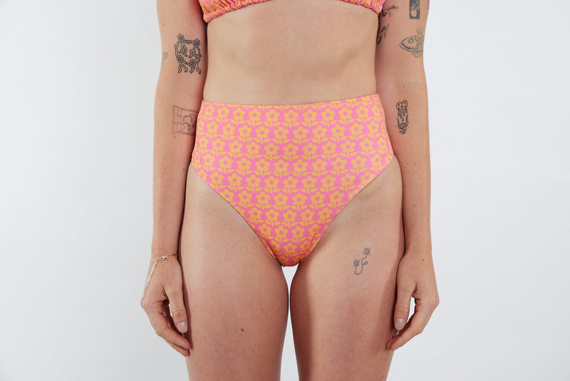 Josie Recycled High Waist Bikini Bottom - Petal Print