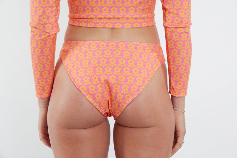Taylor Recycled Mid Rise Bikini Bottom - Petal Print