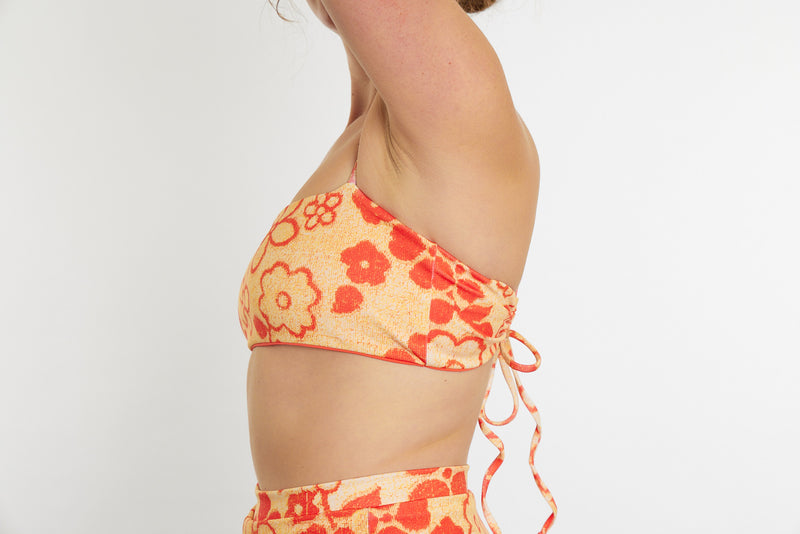 Casey Recycled Bandeau Bikini Top - Towel Print