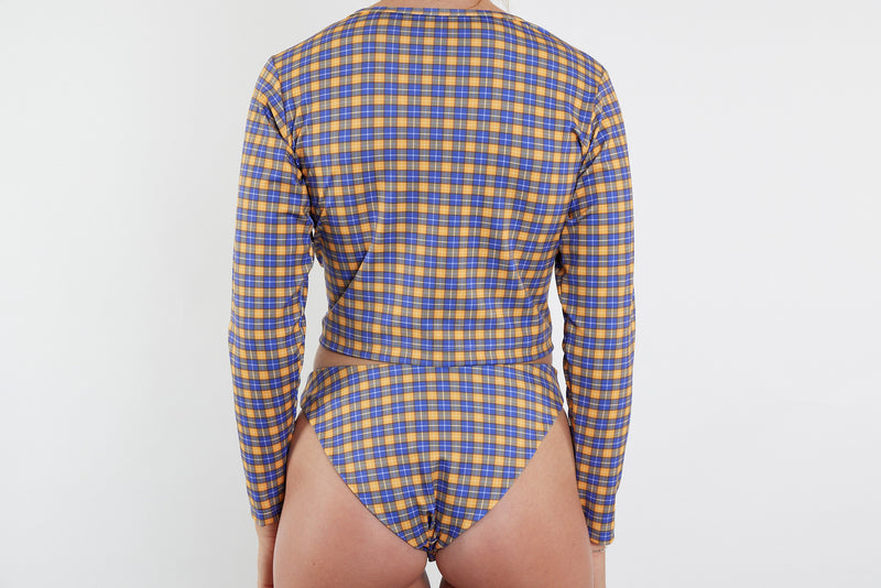 Recycled Long Sleeve Rashie UPF50+ - Yellow Tartan