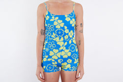 Alex Recycled Boyleg Full Piece Swimsuit - Blue Yellow Towel