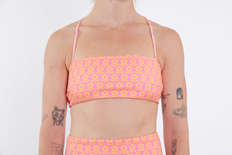 Casey Recycled Bandeau Bikini Top - Petal Print