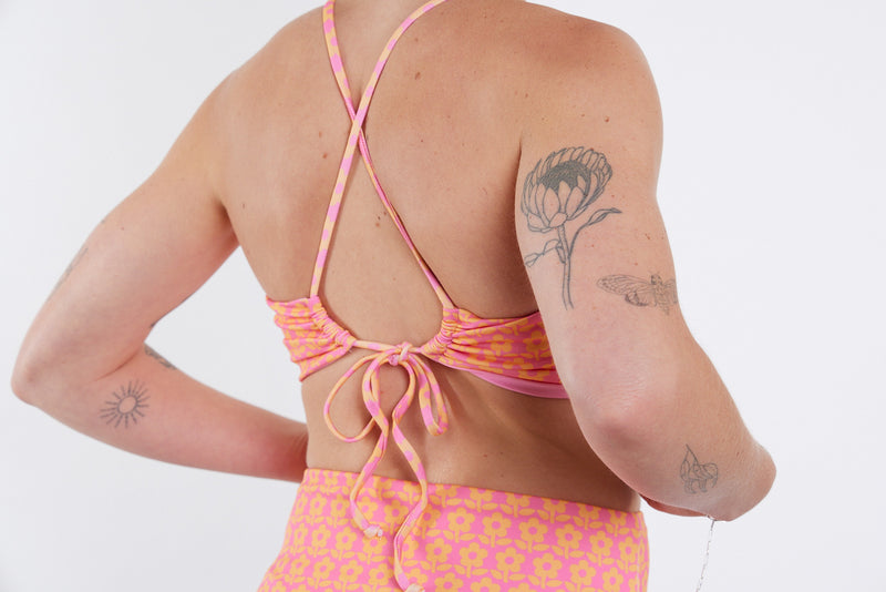 Casey Recycled Bandeau Bikini Top - Petal Print