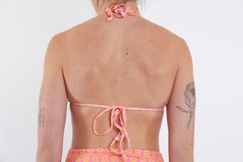 Saturday Recycled Triangle Bikini Top - Petal Print