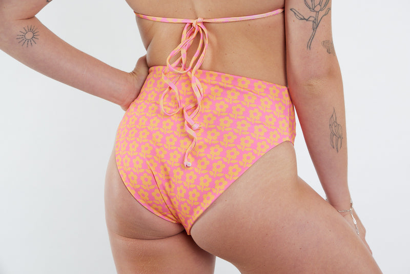 Josie Recycled High Waist Bikini Bottom - Petal Print