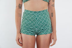 Nicole Recycled High Waist Swim Short - Spiral Print