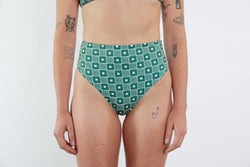 Josie Recycled High Waist Bikini Bottom - Spiral Print