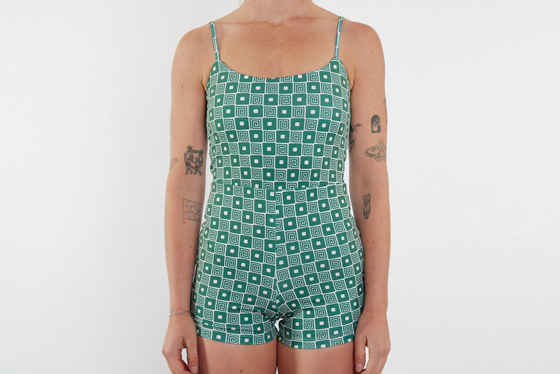 Alex Recycled Boyleg Full Piece Swimsuit - Spiral Print