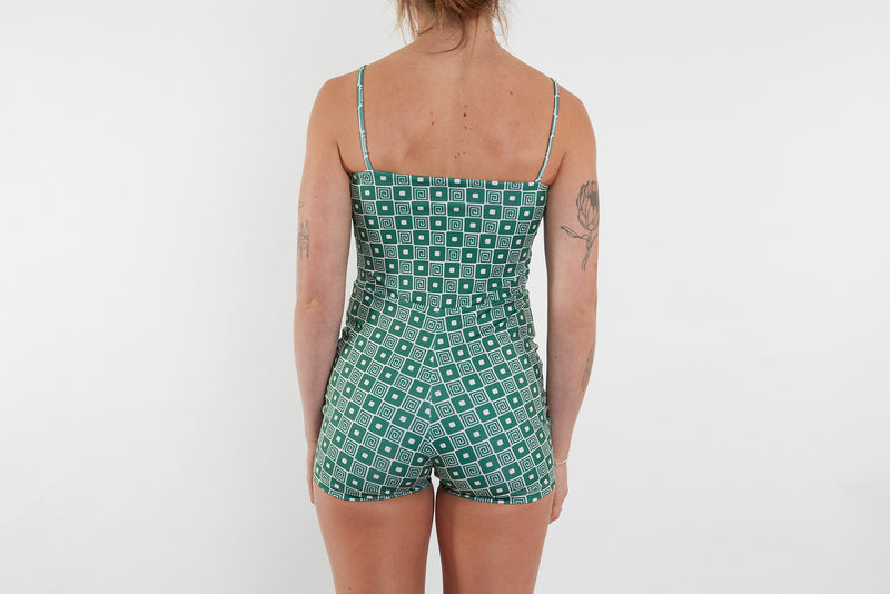 Alex Recycled Boyleg Full Piece Swimsuit - Spiral Print