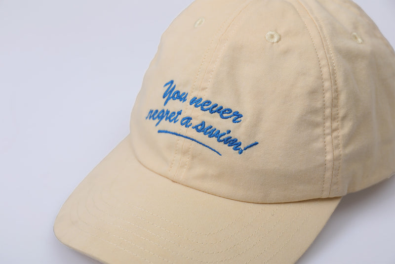 'You Never Regret a Swim' Cap - Yellow