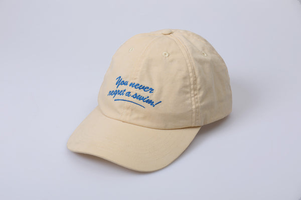 'You Never Regret a Swim' Cap - Yellow