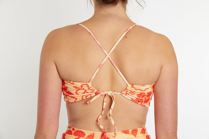 Casey Recycled Bandeau Bikini Top - Towel Print