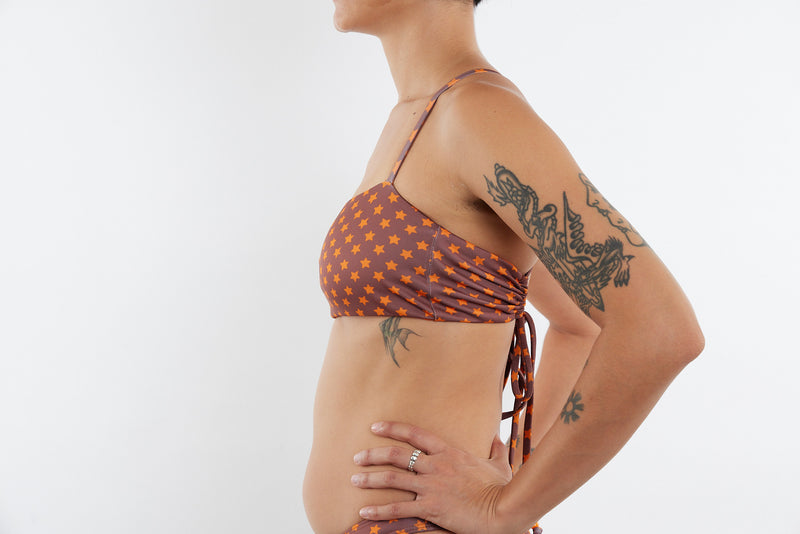 Casey Recycled Bandeau Bikini Top - Star Print