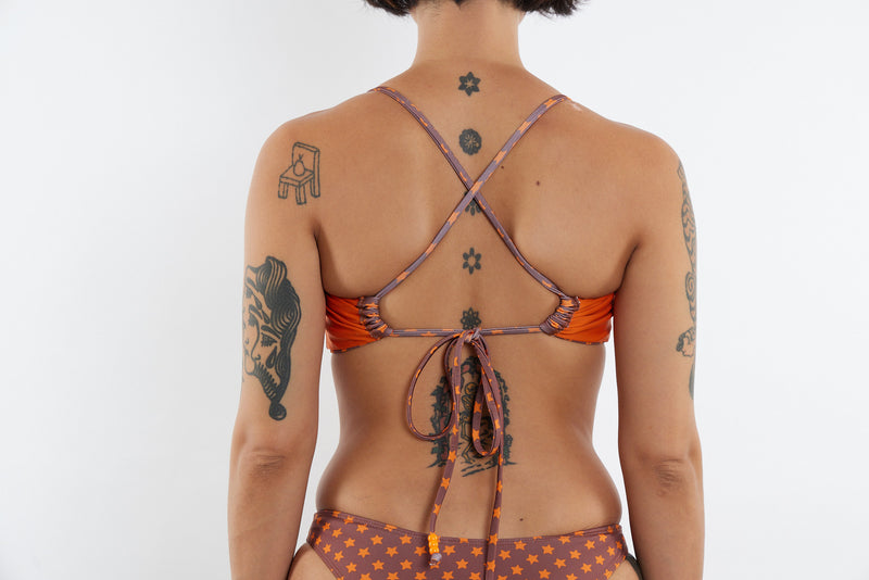 Casey Recycled Bandeau Bikini Top - Star Print