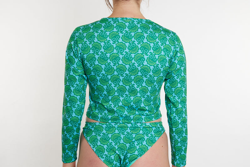 Recycled Long Sleeve Rashie UPF50+ - Seaweed Print