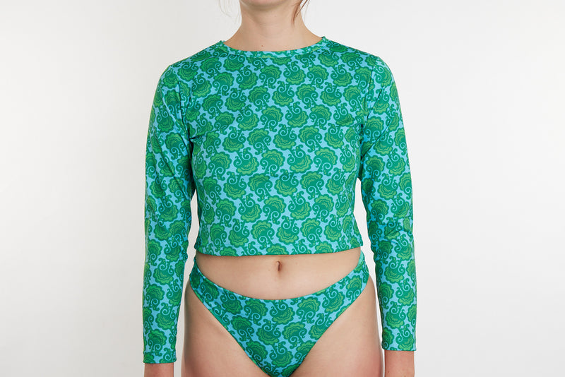 Recycled Long Sleeve Rashie UPF50+ - Seaweed Print