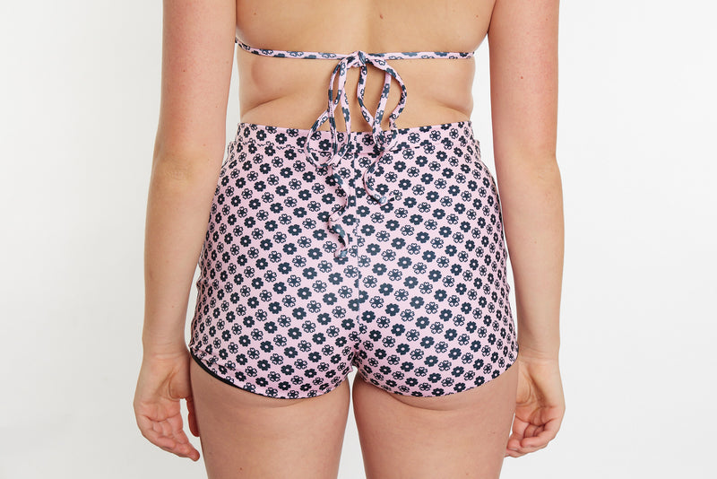 Nicole Recycled High Waist Swim Short - Seaside Daisy