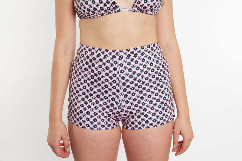 Nicole Recycled High Waist Swim Short - Seaside Daisy