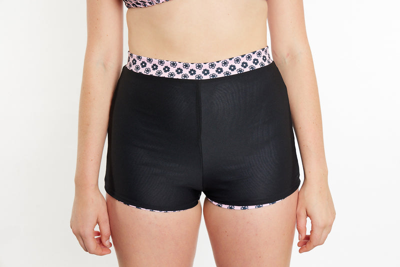 Nicole Recycled High Waist Swim Short - Seaside Daisy