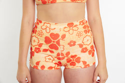 Nicole Recycled High Waist Swim Short - Towel Print