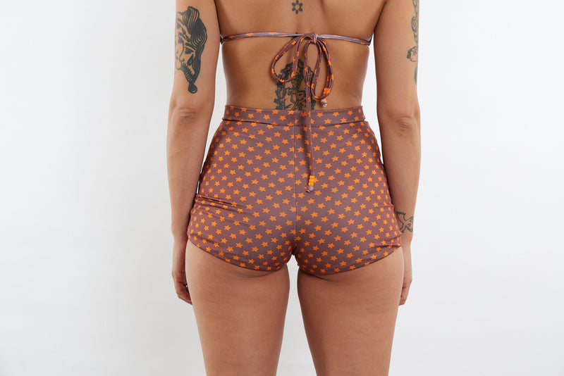 Nicole Recycled High Waist Swim Short - Star Print