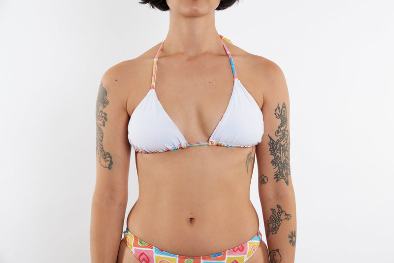 Saturday Recycled Triangle Bikini Top - Fruit Cup