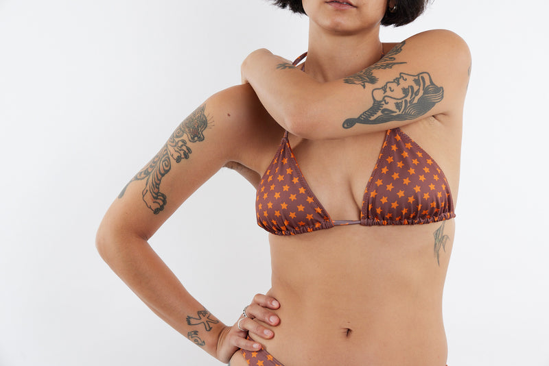 Saturday Recycled Triangle Bikini Top - Star Print