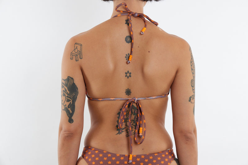 Saturday Recycled Triangle Bikini Top - Star Print