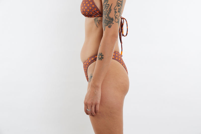 Sunny Recycled Mid Rise Bikini Bottom - Star Print