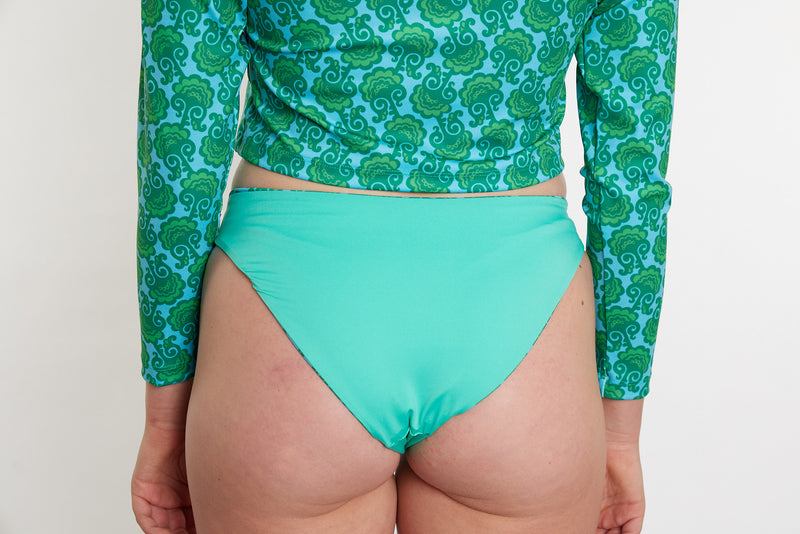 Taylor Recycled Mid Rise Bikini Bottom - Seaweed Print