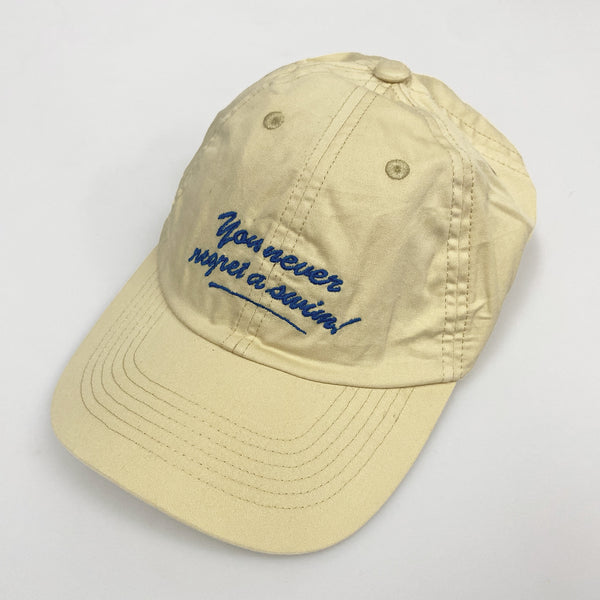 'You Never Regret a Swim' Yellow Cap - Seconds Sale