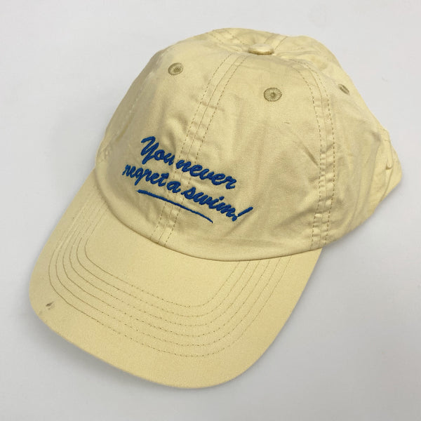'You Never Regret a Swim' Yellow Cap - Seconds Sale