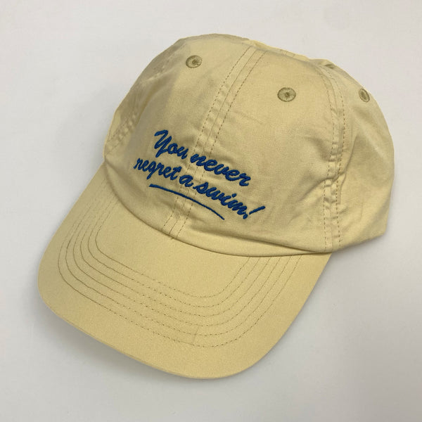 'You Never Regret a Swim' Yellow Cap - Seconds Sale