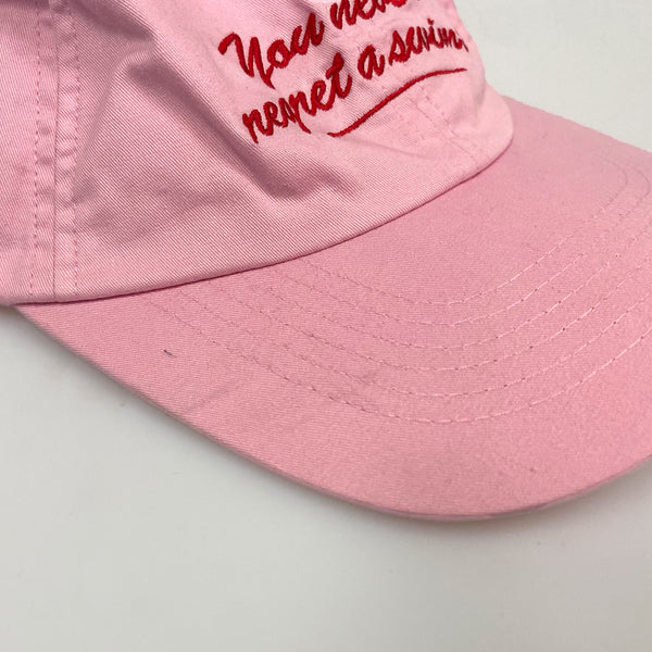 'You Never Regret a Swim' Pink Cap - Seconds Sale