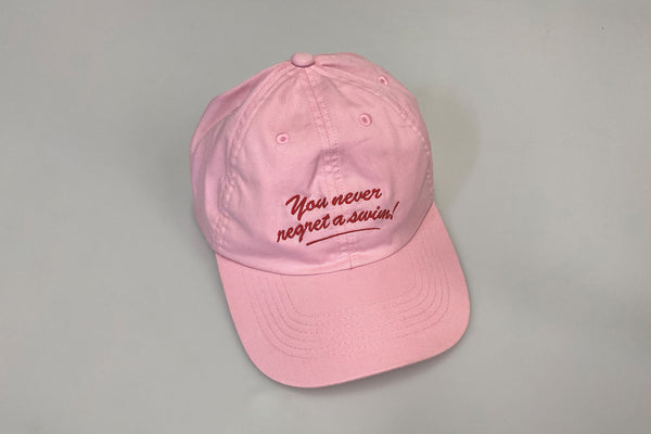 'You Never Regret a Swim' Cap - Pink