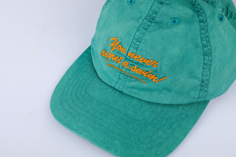 Green 'You Never Regret a Swim' Cap