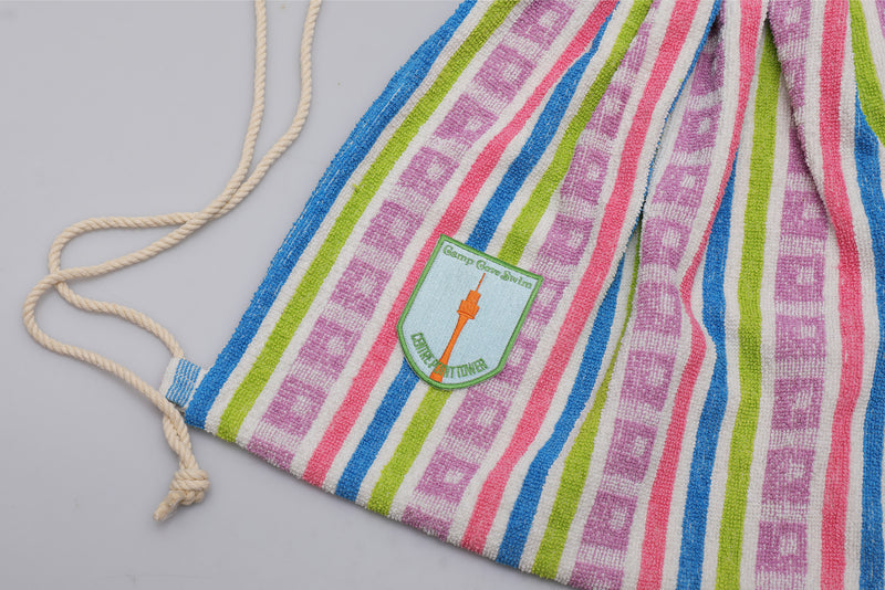 Vintage Towel Drawstring Back Pack - Multi Stripe