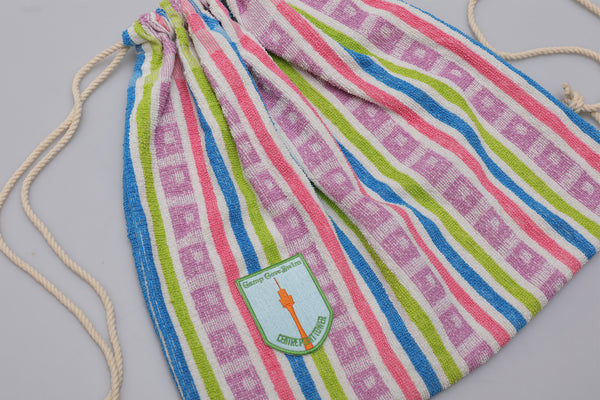 Vintage Towel Drawstring Back Pack - Multi Stripe