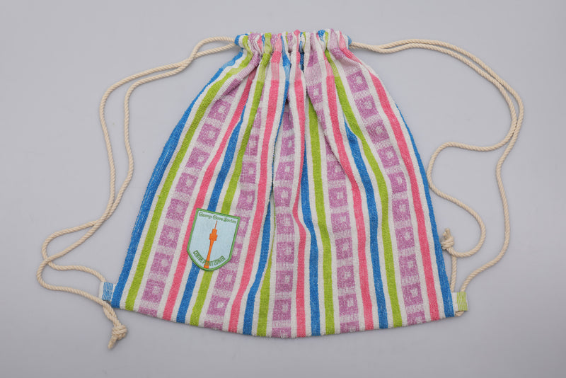Vintage Towel Drawstring Back Pack - Multi Stripe