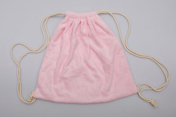 Vintage Towel Drawstring Back Pack - Pink Barrier Reef