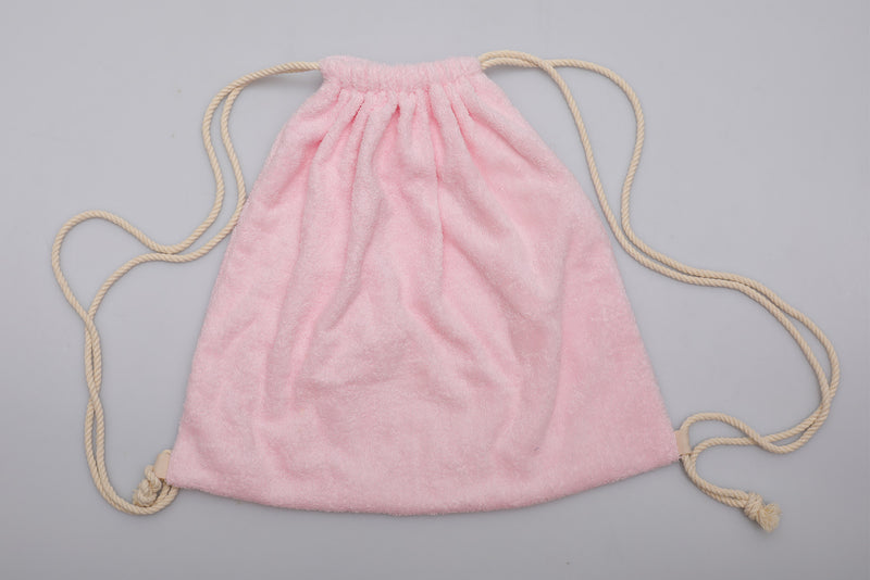 Vintage Towel Drawstring Back Pack - Pink Barrier Reef