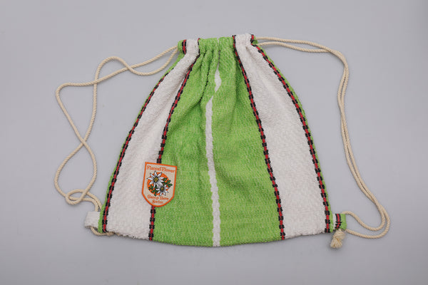 Vintage Towel Drawstring Back Pack - Green Stripe