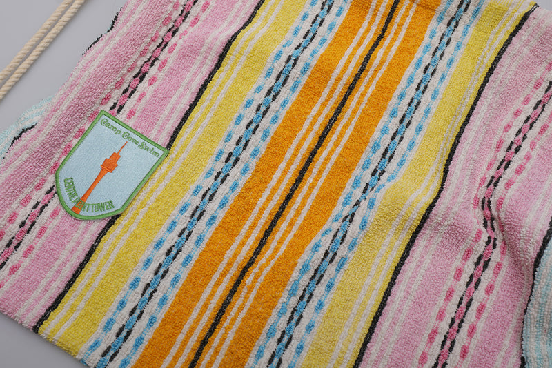 Vintage Towel Drawstring Back Pack - Rainbow Stripe