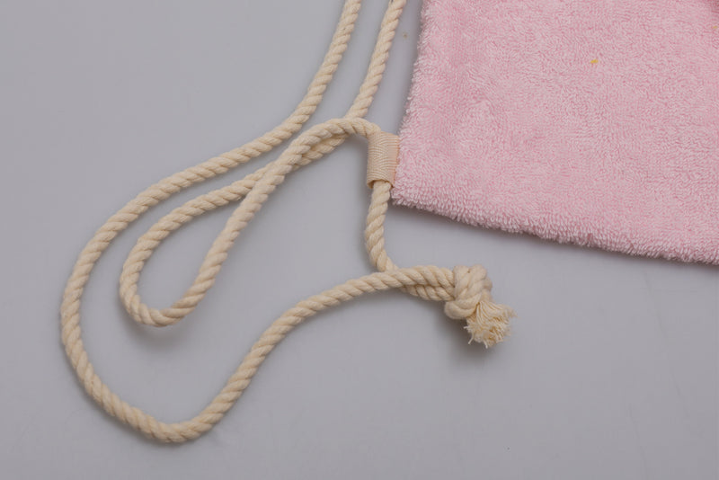 Vintage Towel Drawstring Back Pack - Pink Banksia