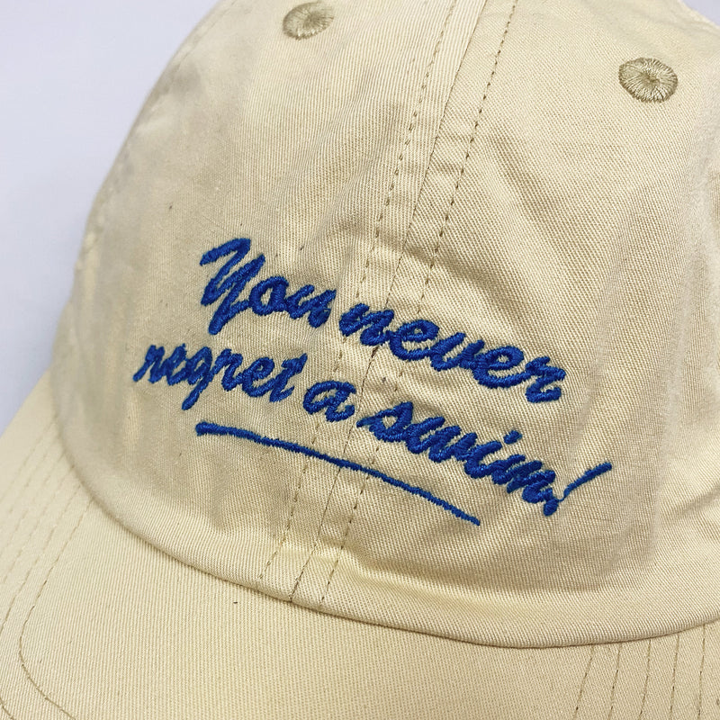 'You Never Regret a Swim' Yellow Cap - Seconds Sale
