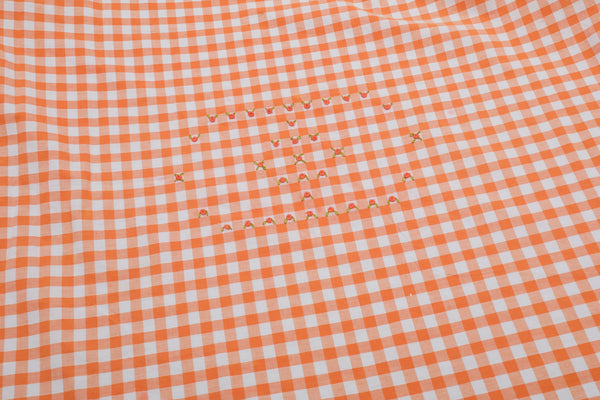 Orange Gingham Table Cloth