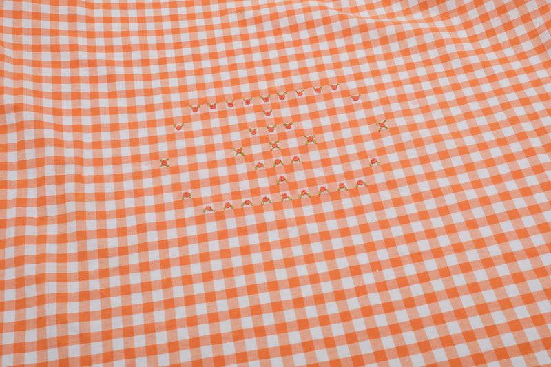 Orange Gingham Table Cloth