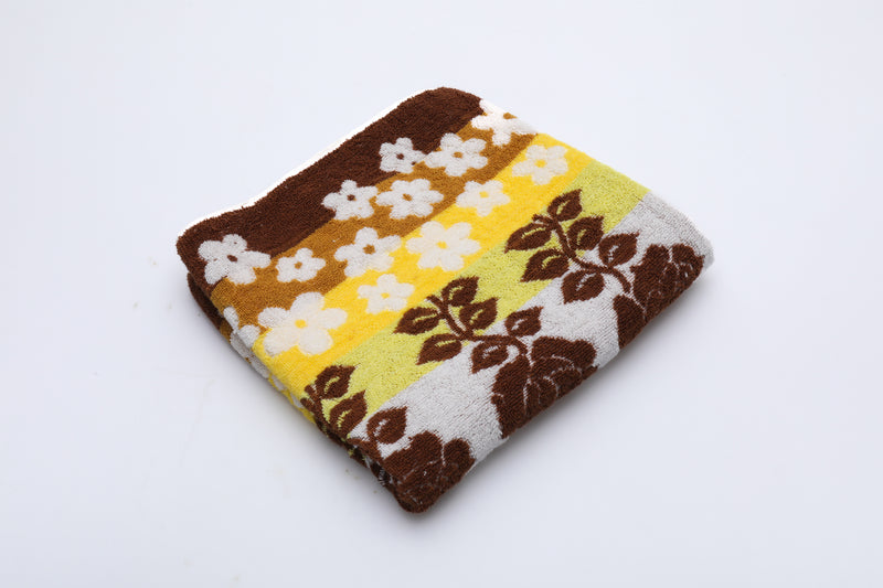 Brown Yellow Floral Towel