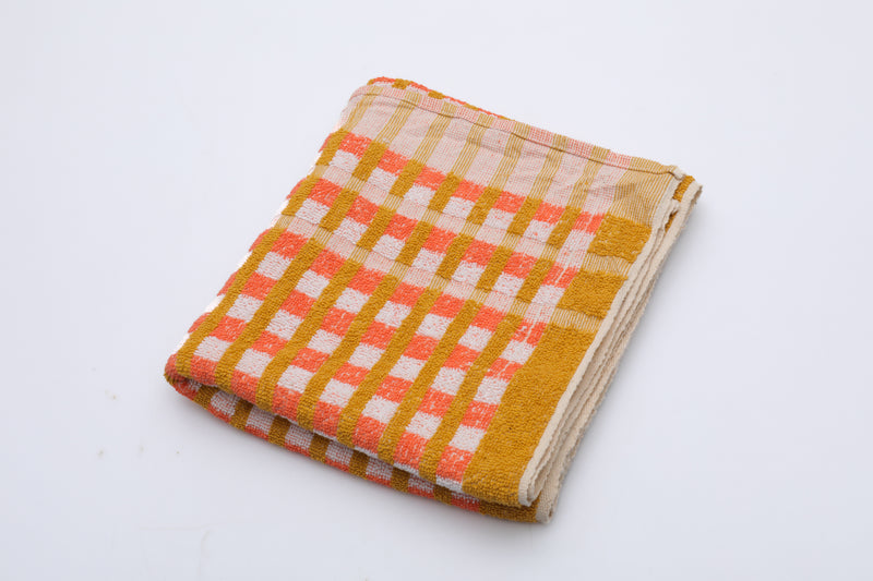 Orange Brown Check Towel