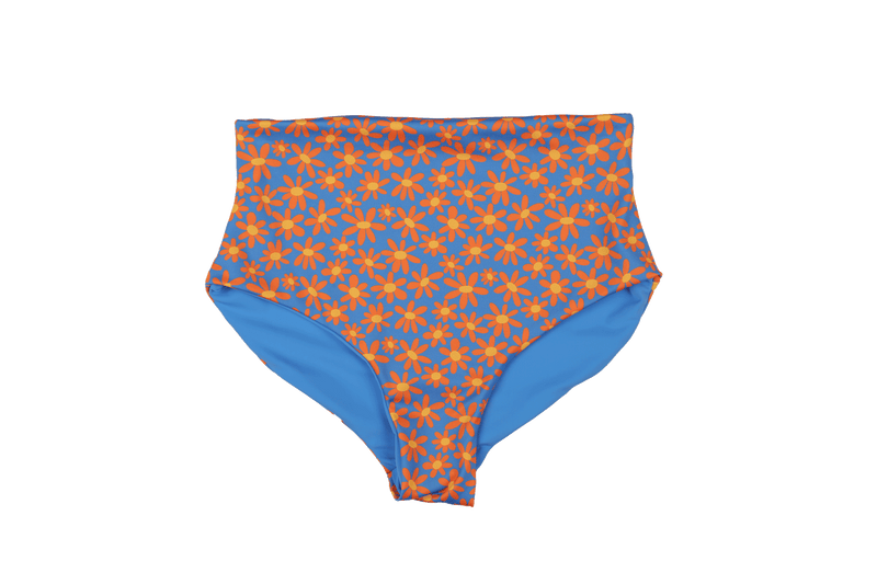 Abbie Recycled High Waist Bikini Bottom - Sunset Daisy